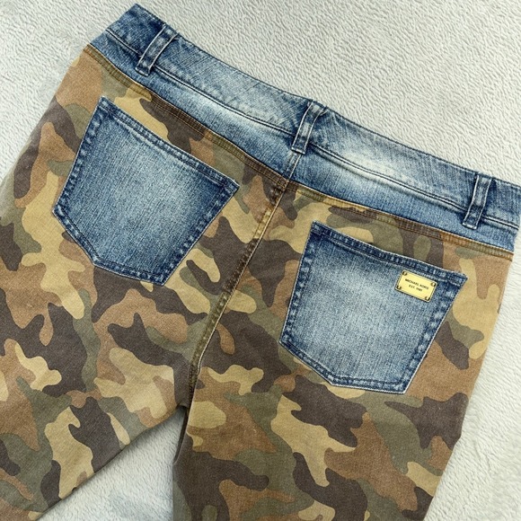 Michael Kors Camo Skinny Jeans Women's Patch Pocket Denim Size 8 - Picture 8 of 9